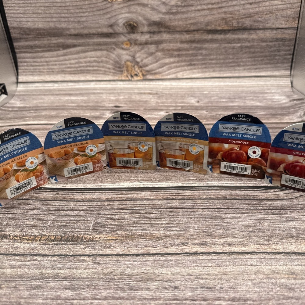 Yankee Candle Wax Melt Singles Lot 6 pc Apple Cider Mango Cider House